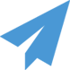 A blue arrow is in the shape of a triangle.